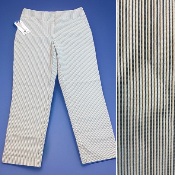 NWT S.C.&CO Striped Slim Leg Stretch Pants Medium sz 10 - Picture 1 of 12